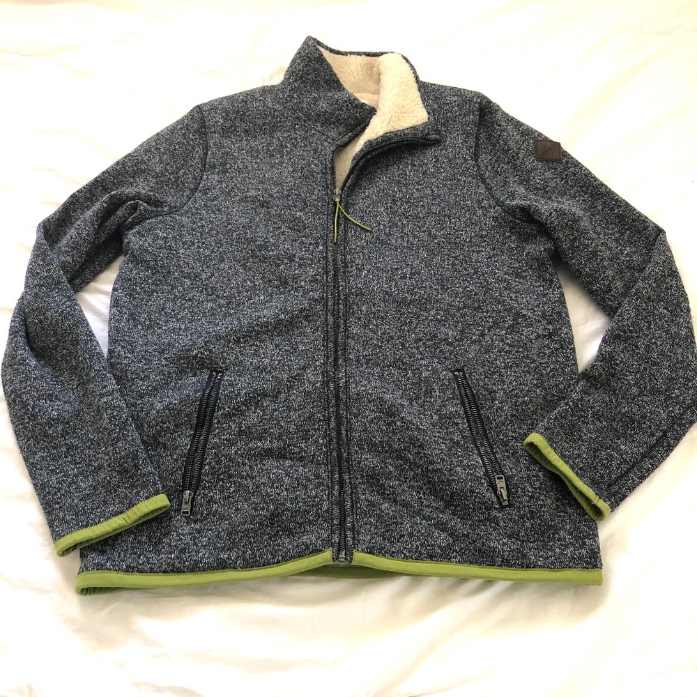 Womens Hollister Fleece Jacket Size XL Marled Blue
